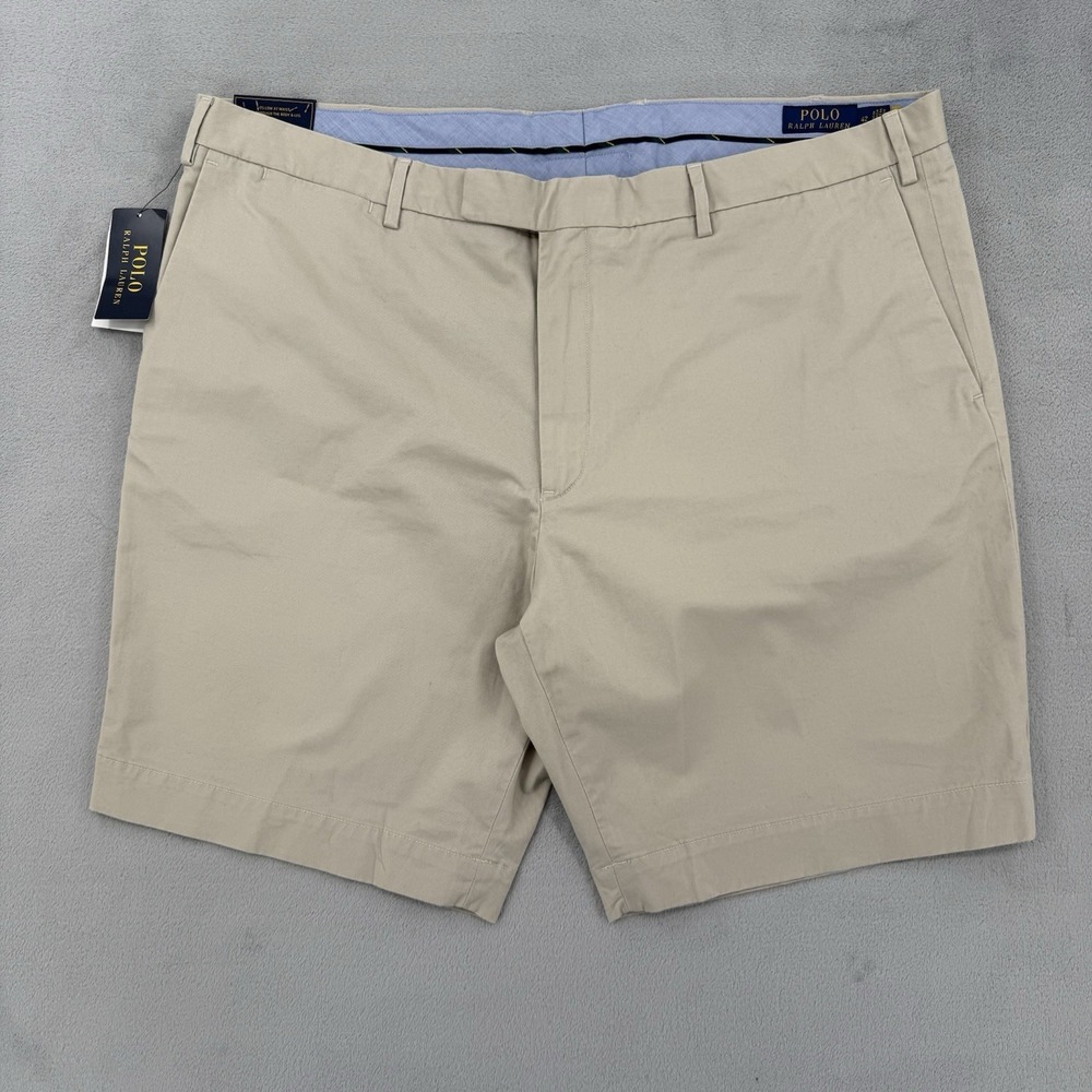 Polo Ralph Lauren Shorts Mens Size 42 Chino Slim Stretch Fit Beige NWT MRSP 115